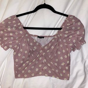 COPY - purple princess polly flower printed crop …